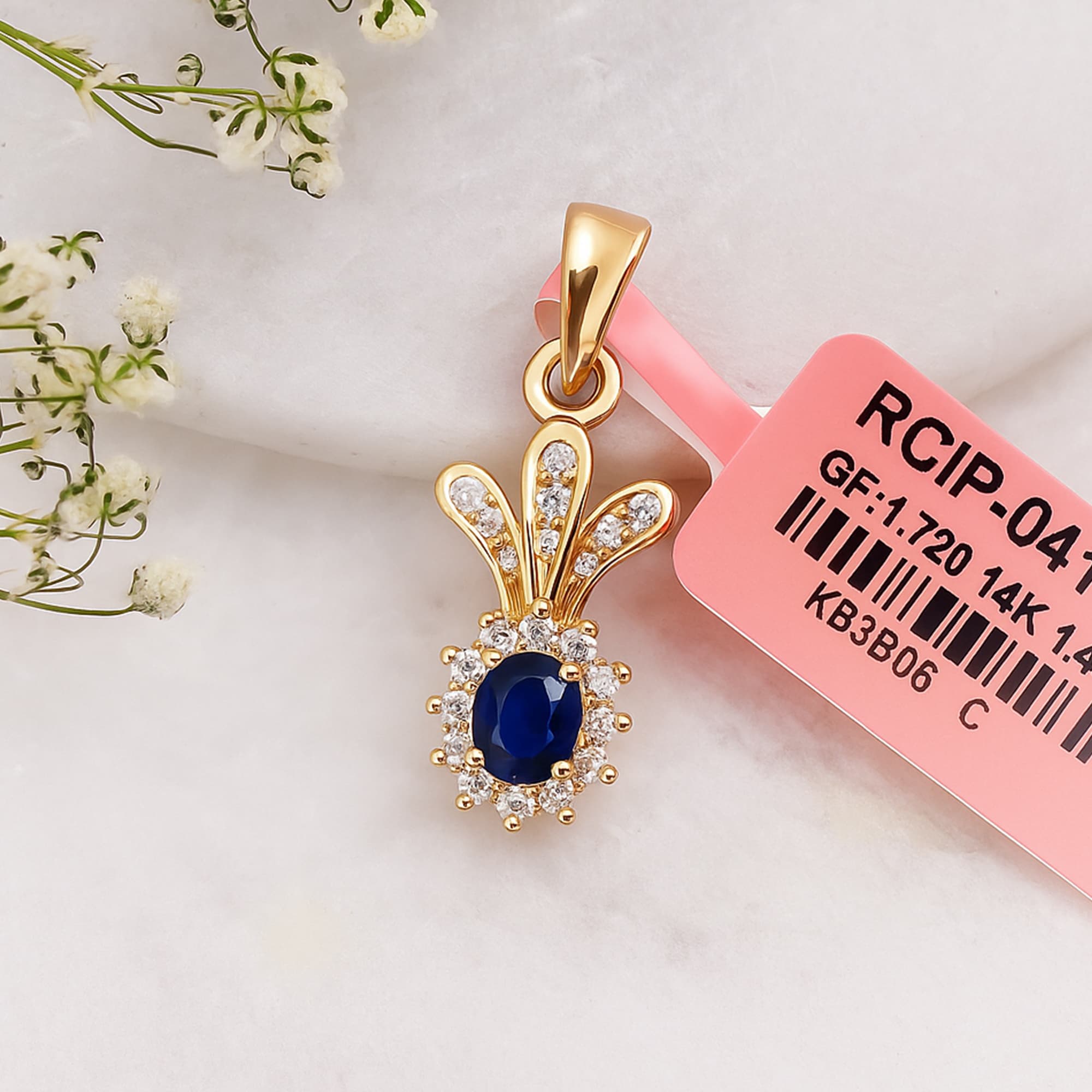 Celestial Sapphire Diamond Pendant alternate view