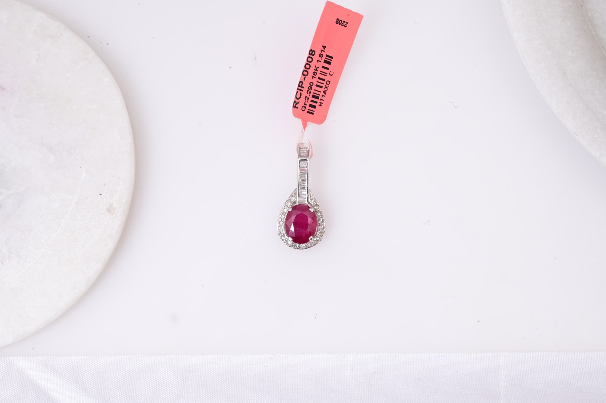 Royal Ruby Halo Drop Pendant