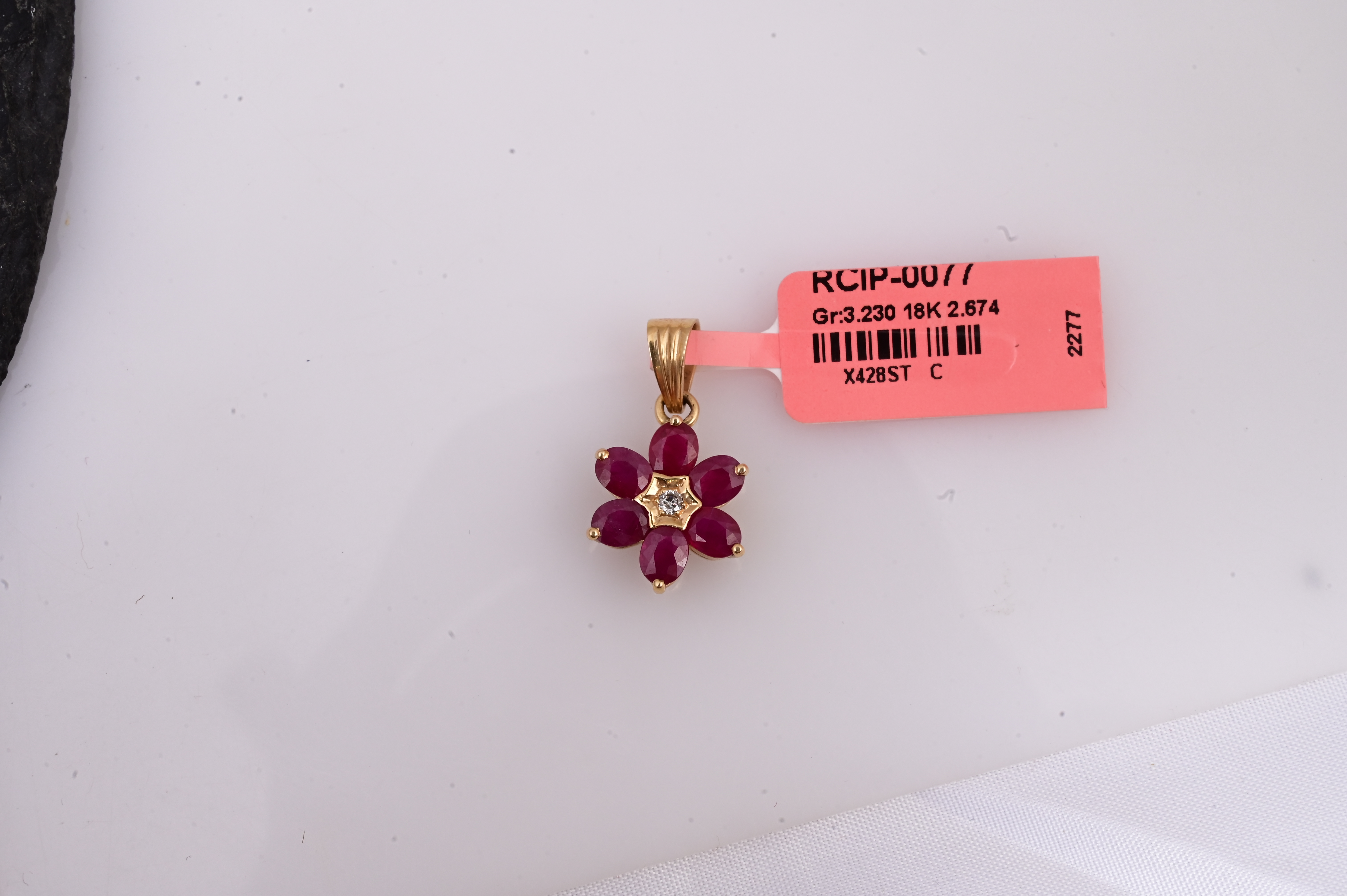 Ruby Blossom Diamond Pendant