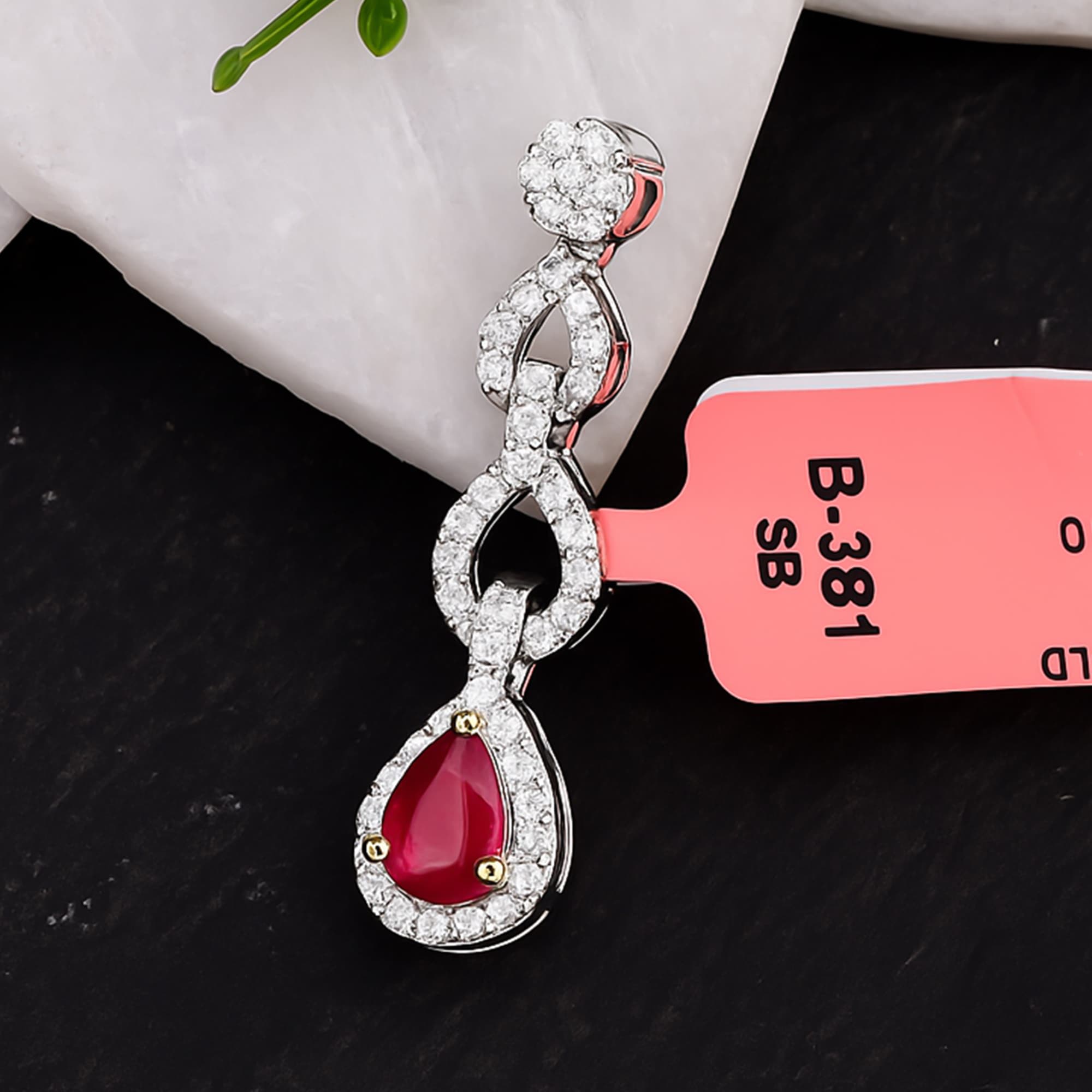 Ruby Infinity Diamond Drop Pendant