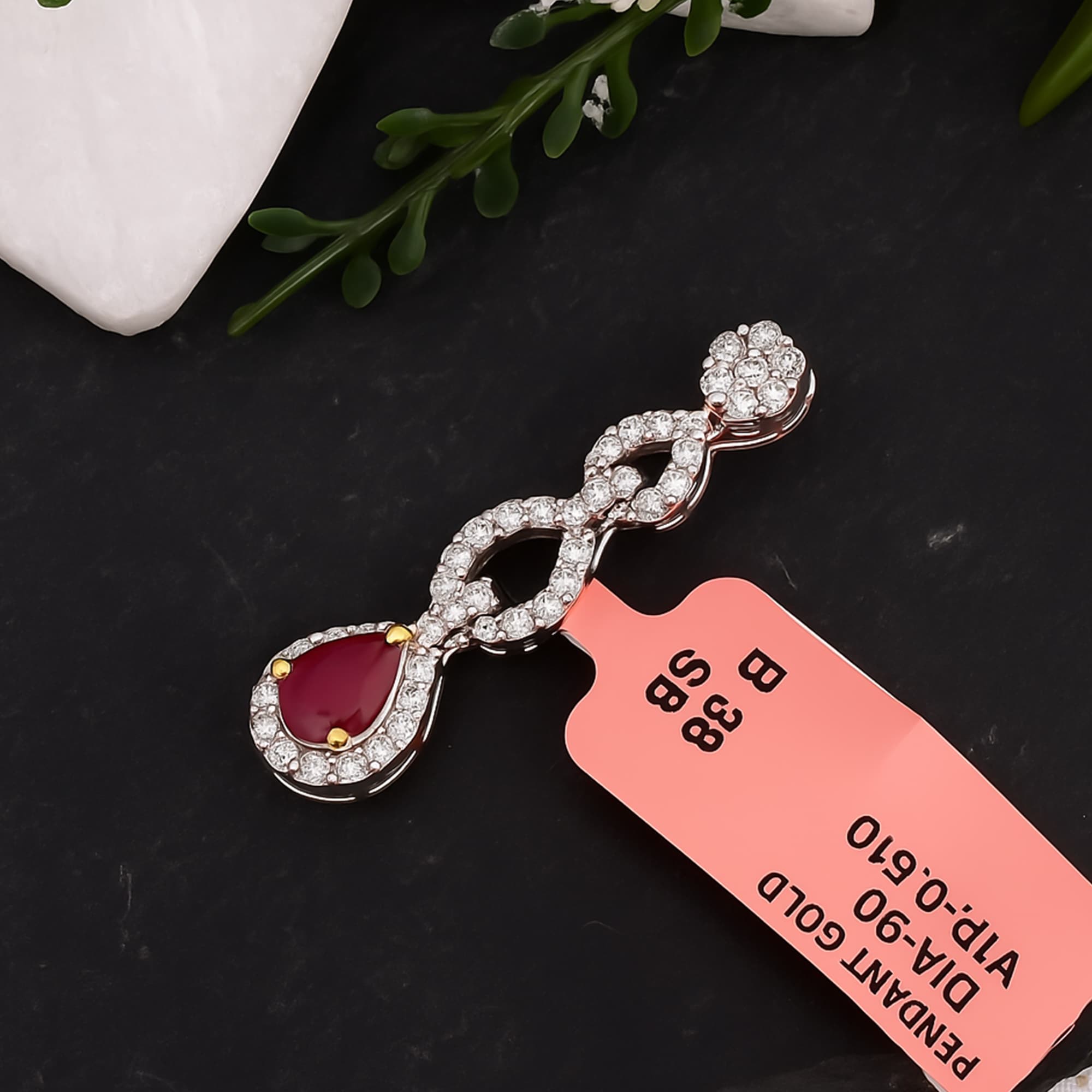 Ruby Infinity Diamond Drop Pendant alternate view