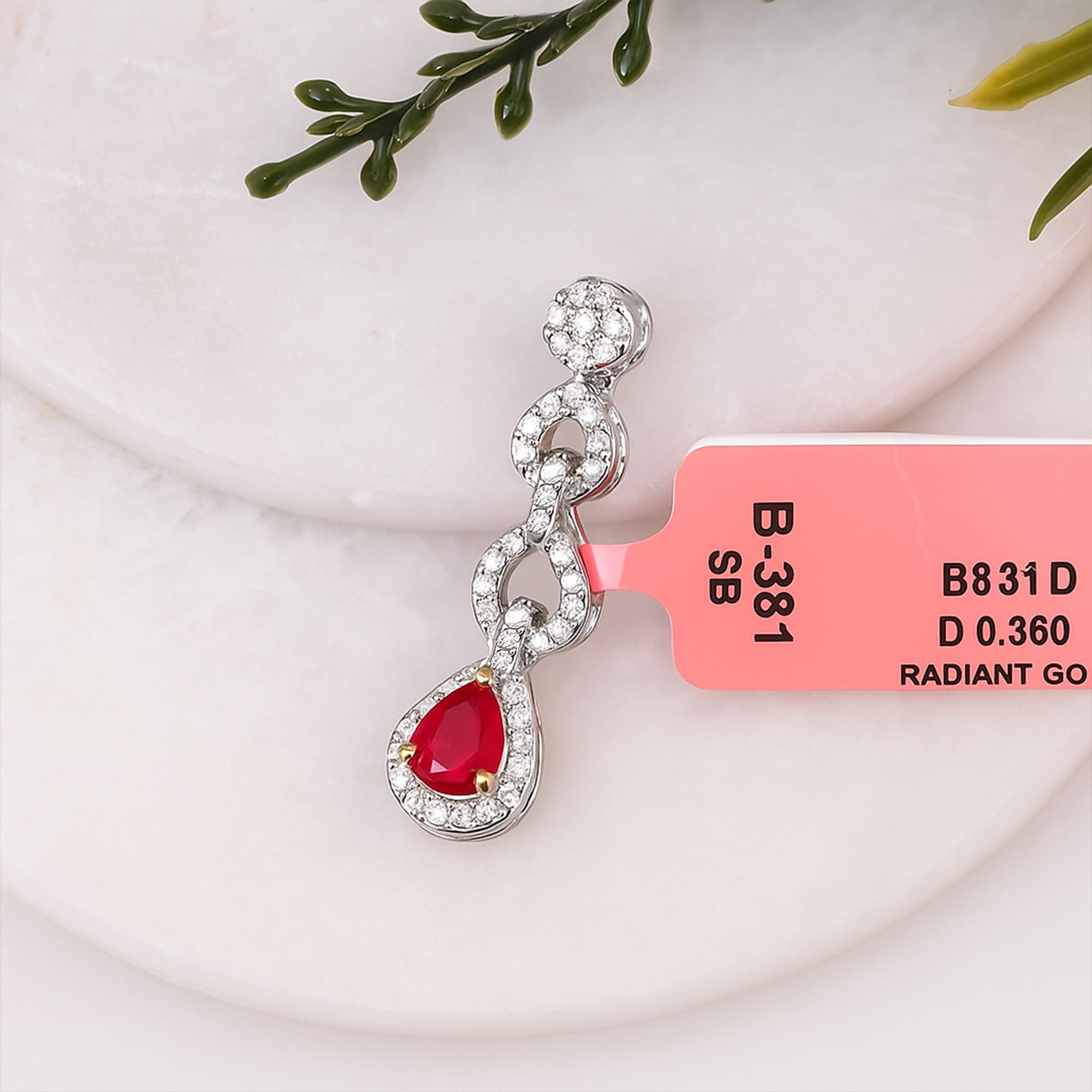Ruby Infinity Diamond Drop Pendant
