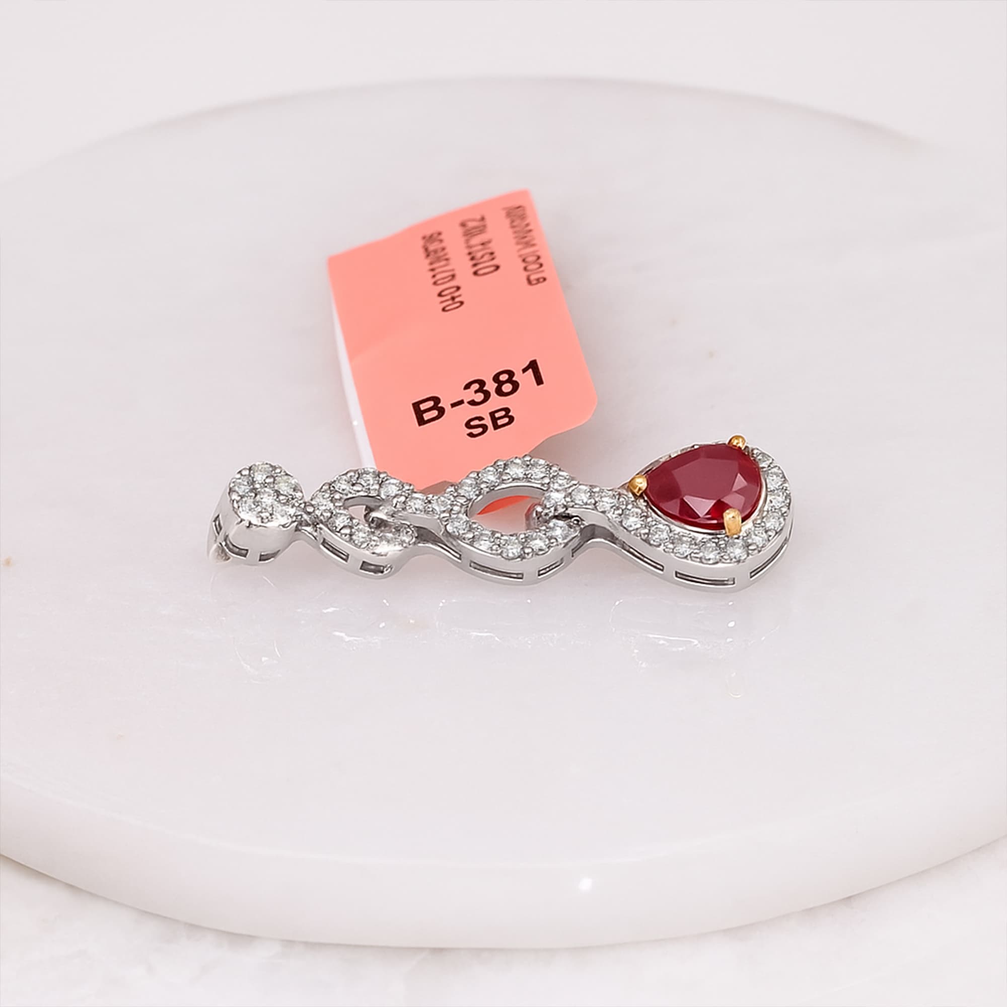 Ruby Infinity Diamond Drop Pendant