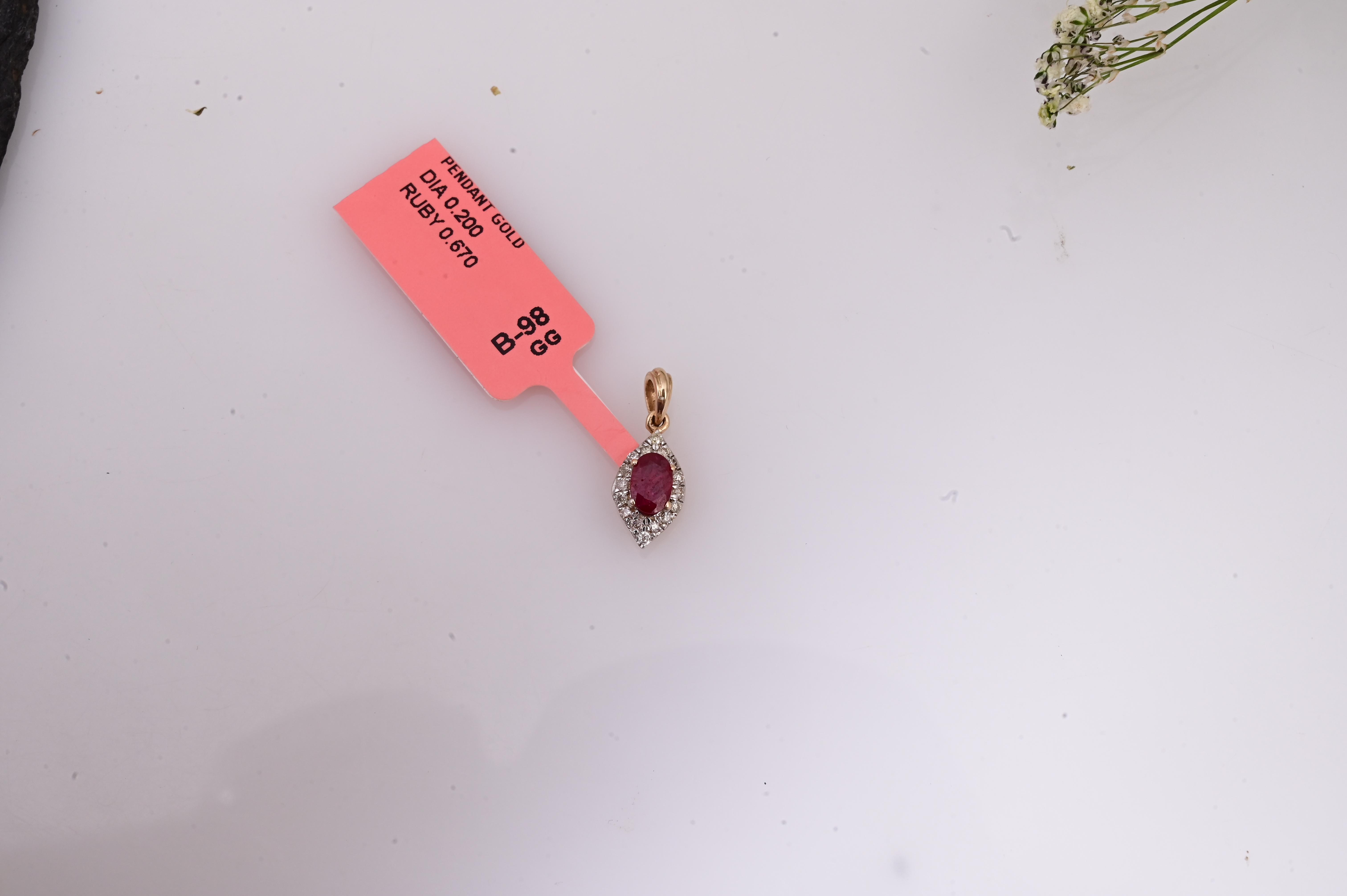 Ruby Marquis Halo Pendant