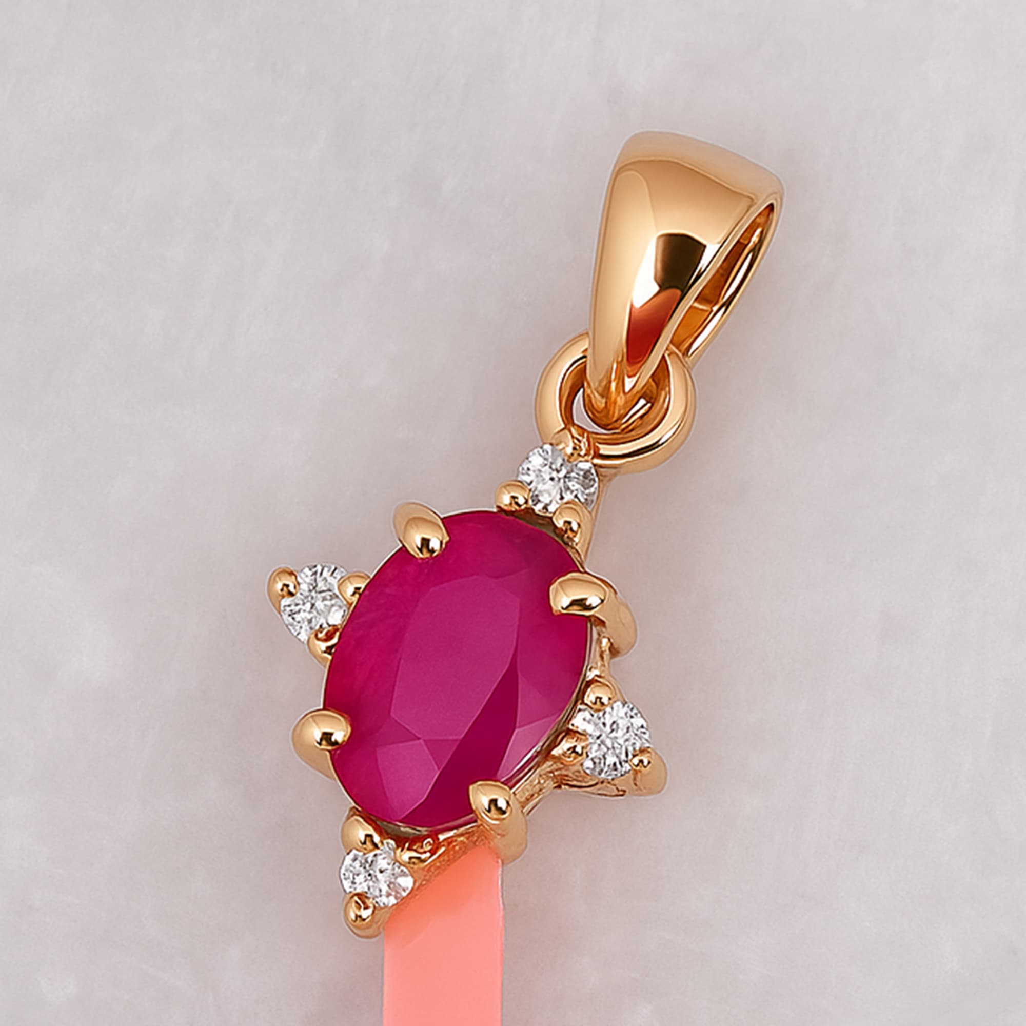 Radiant Ruby Diamond Pendant