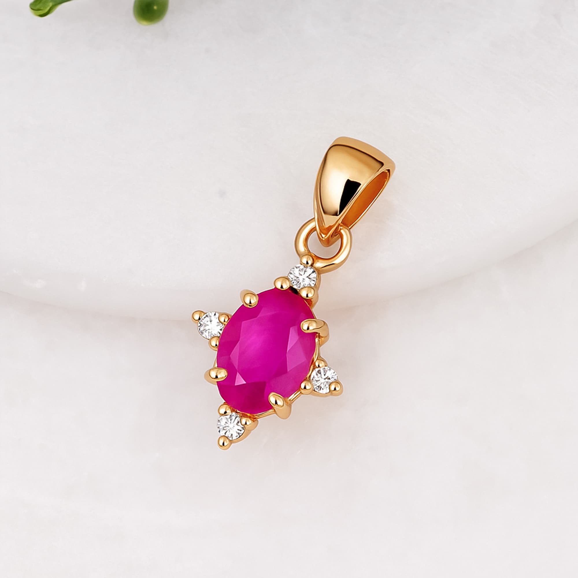 Radiant Ruby Diamond Pendant alternate view