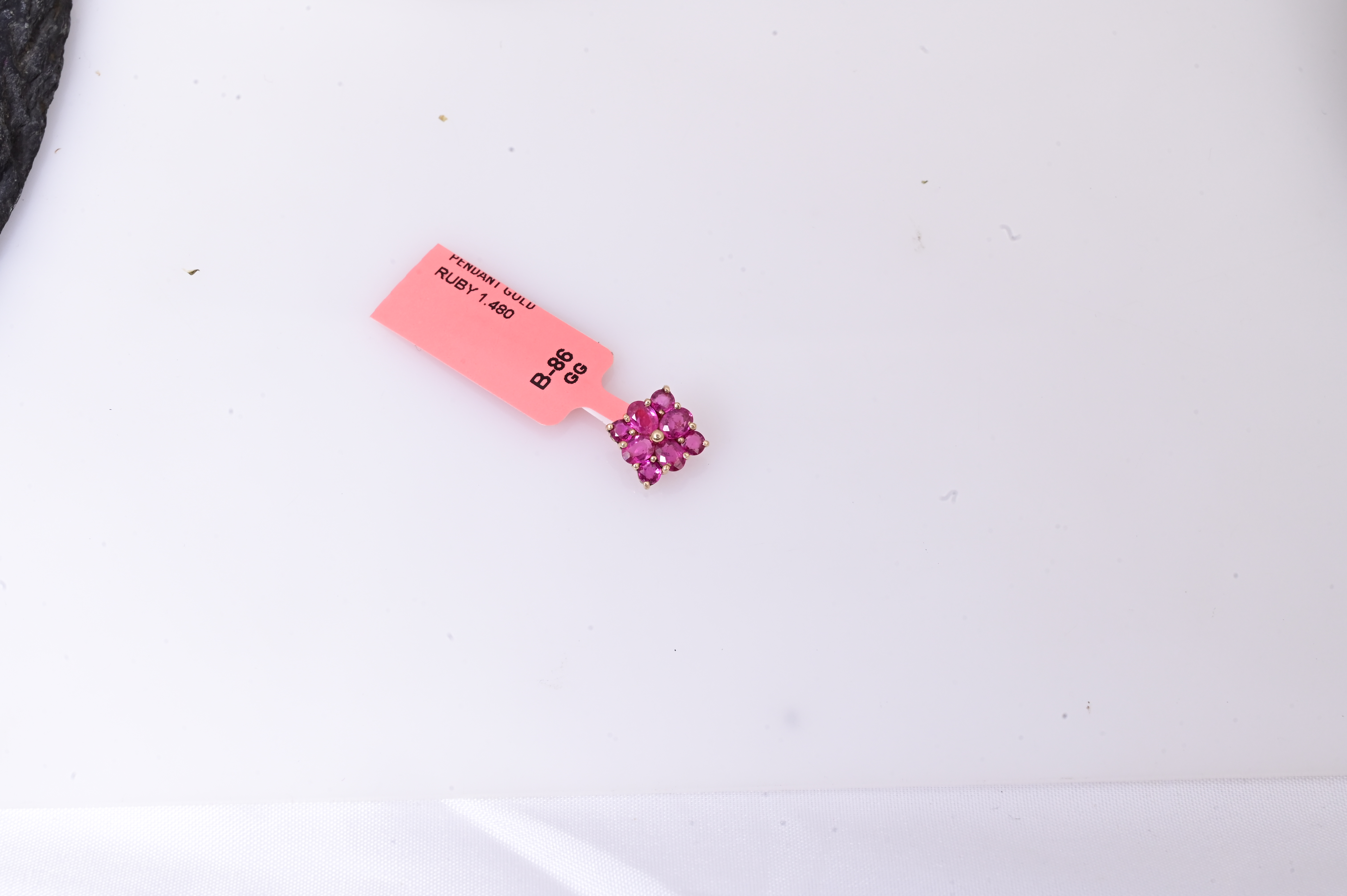Ruby Blossom Floral Pendant