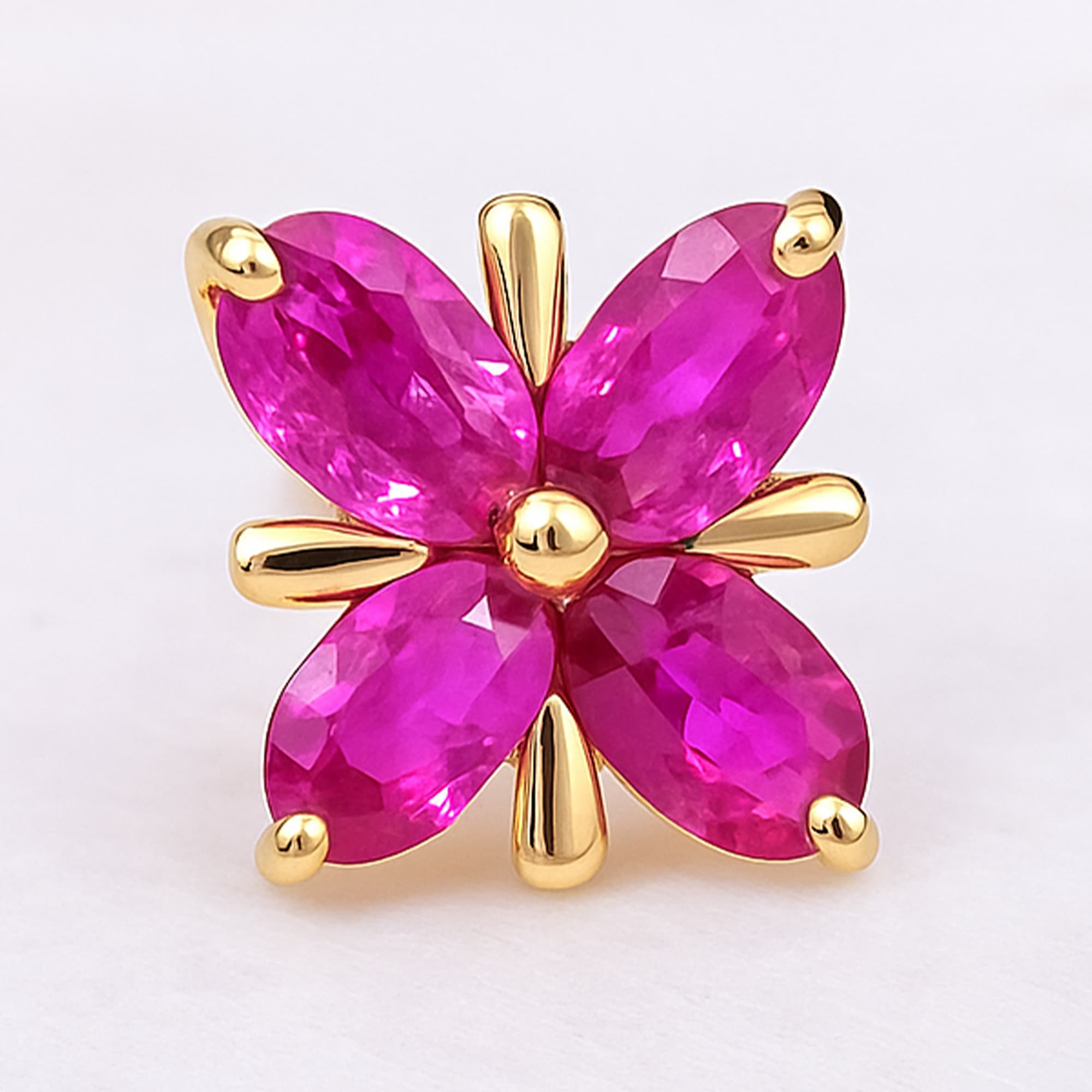 Ruby Blossom Petal Pendant