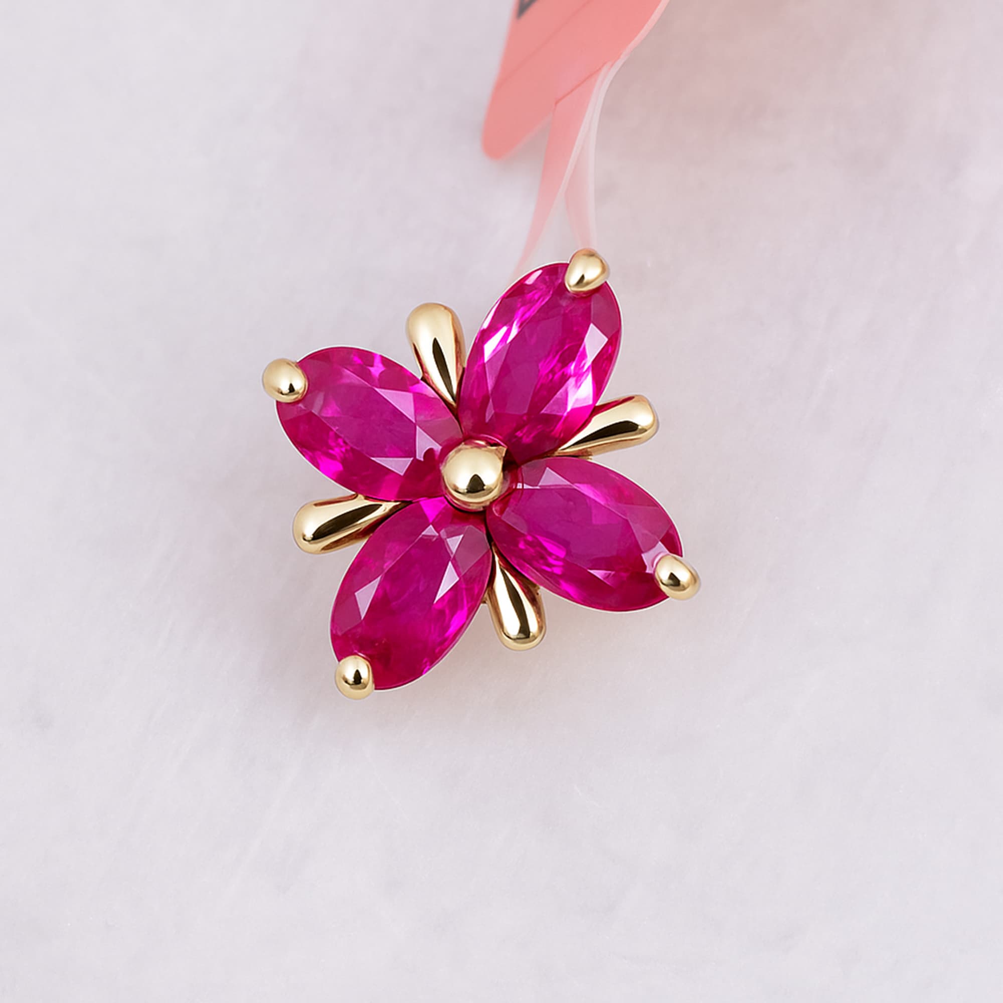 Ruby Blossom Petal Pendant alternate view