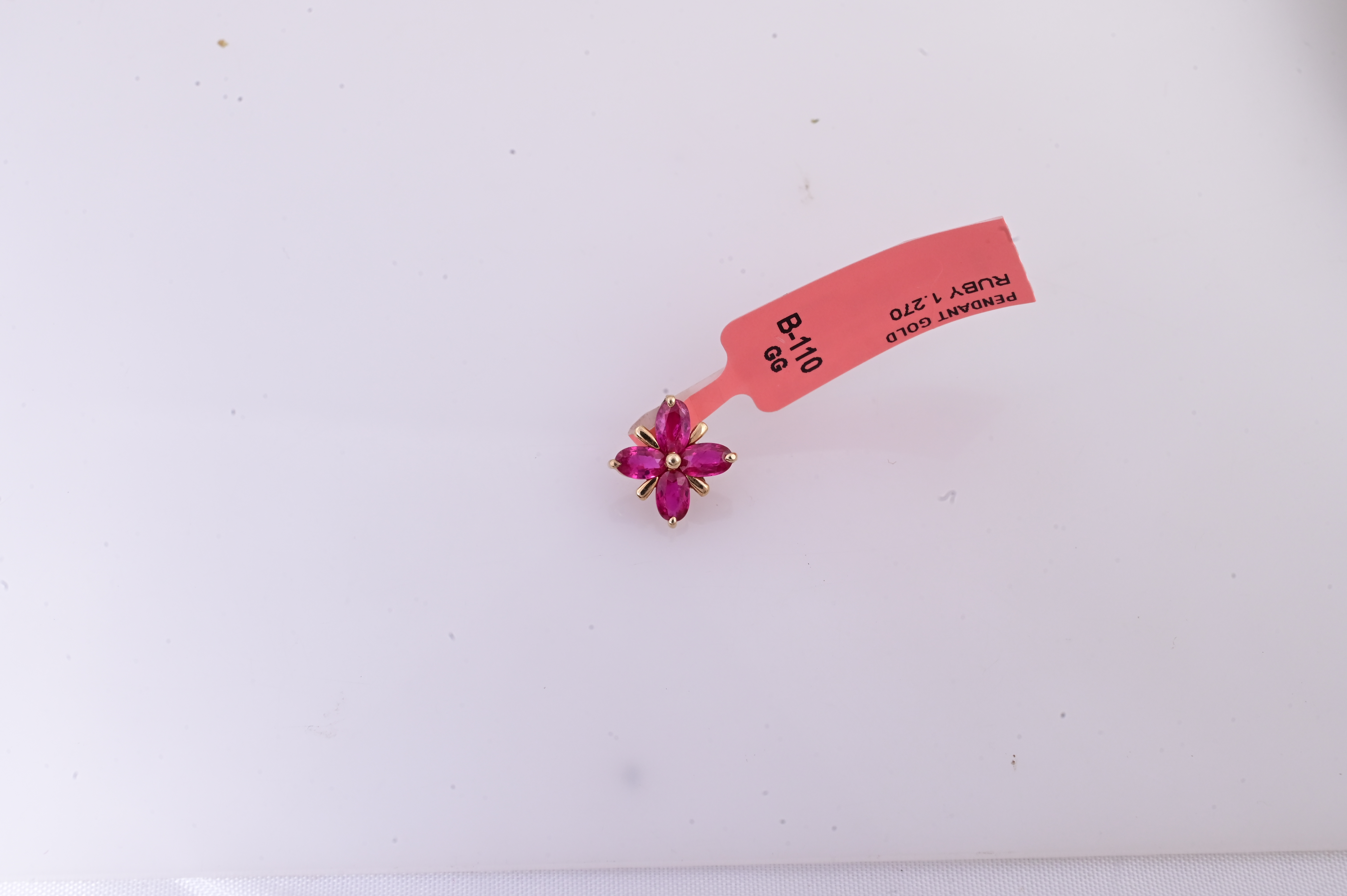 Ruby Blossom Petal Pendant
