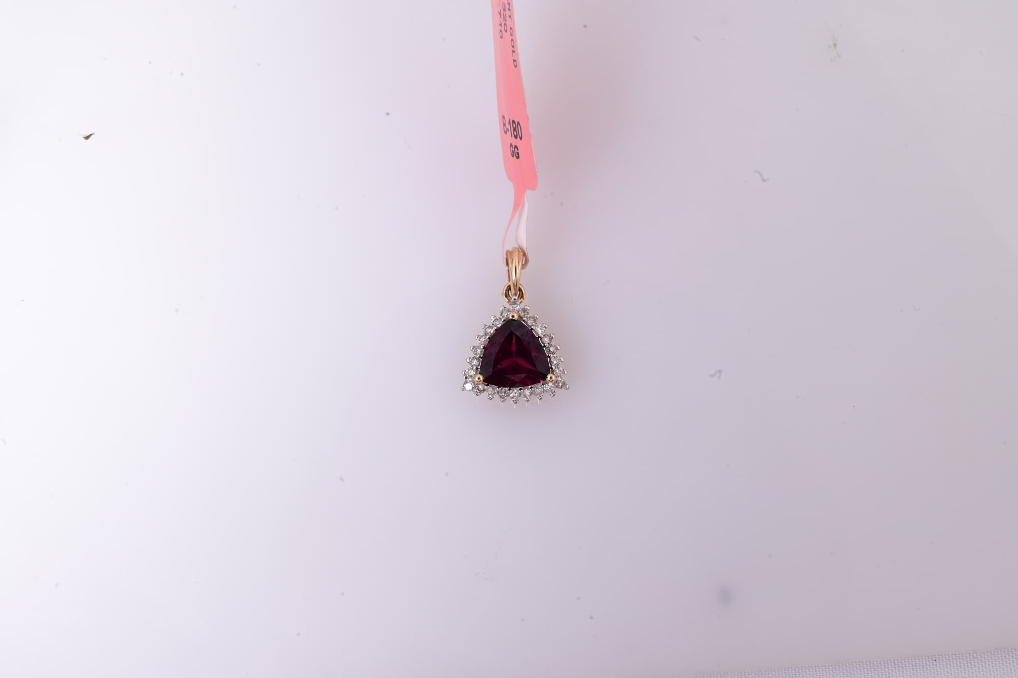 Imperial Rubellite Diamond Halo Pendant