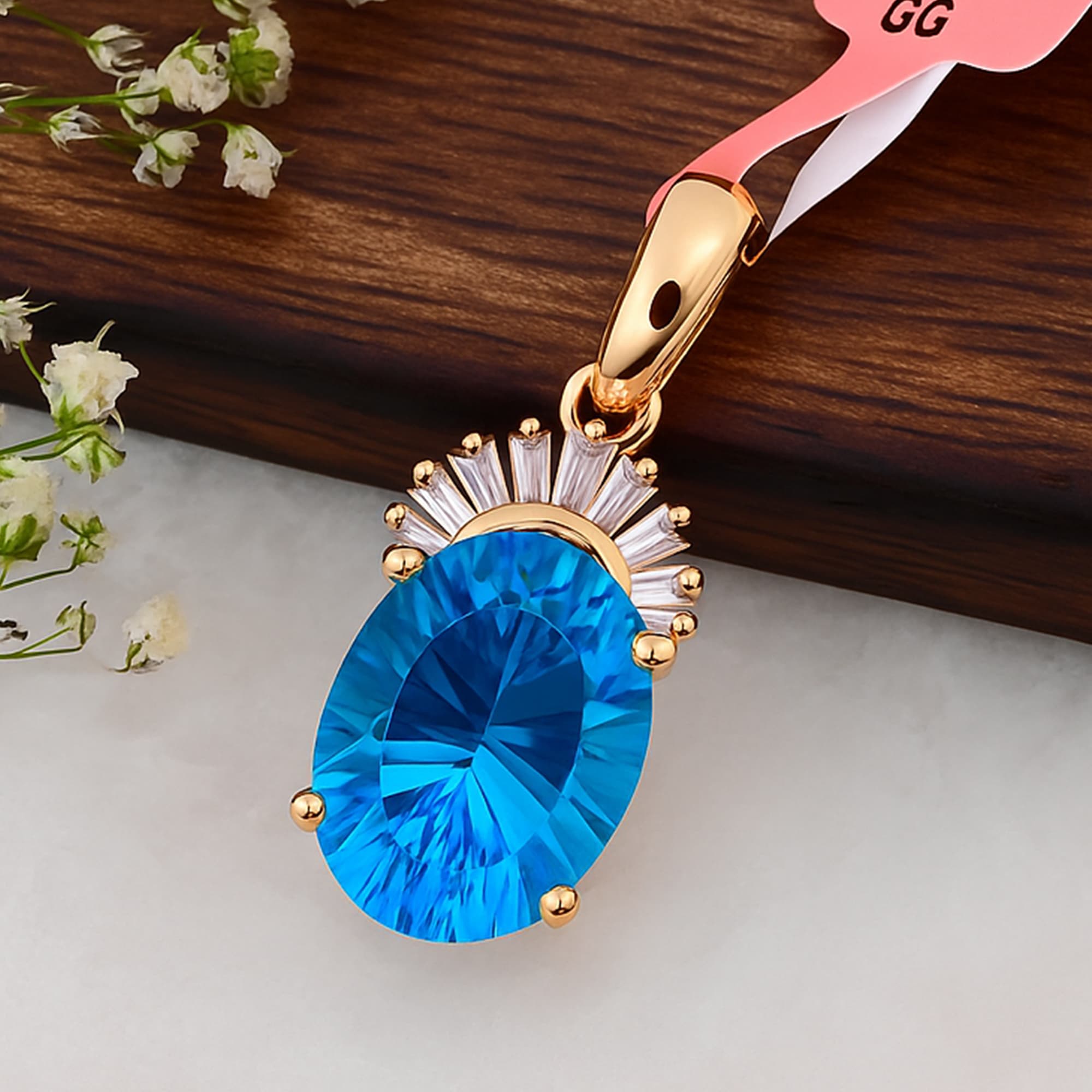 Ocean Radiance Blue Topaz Pendant
