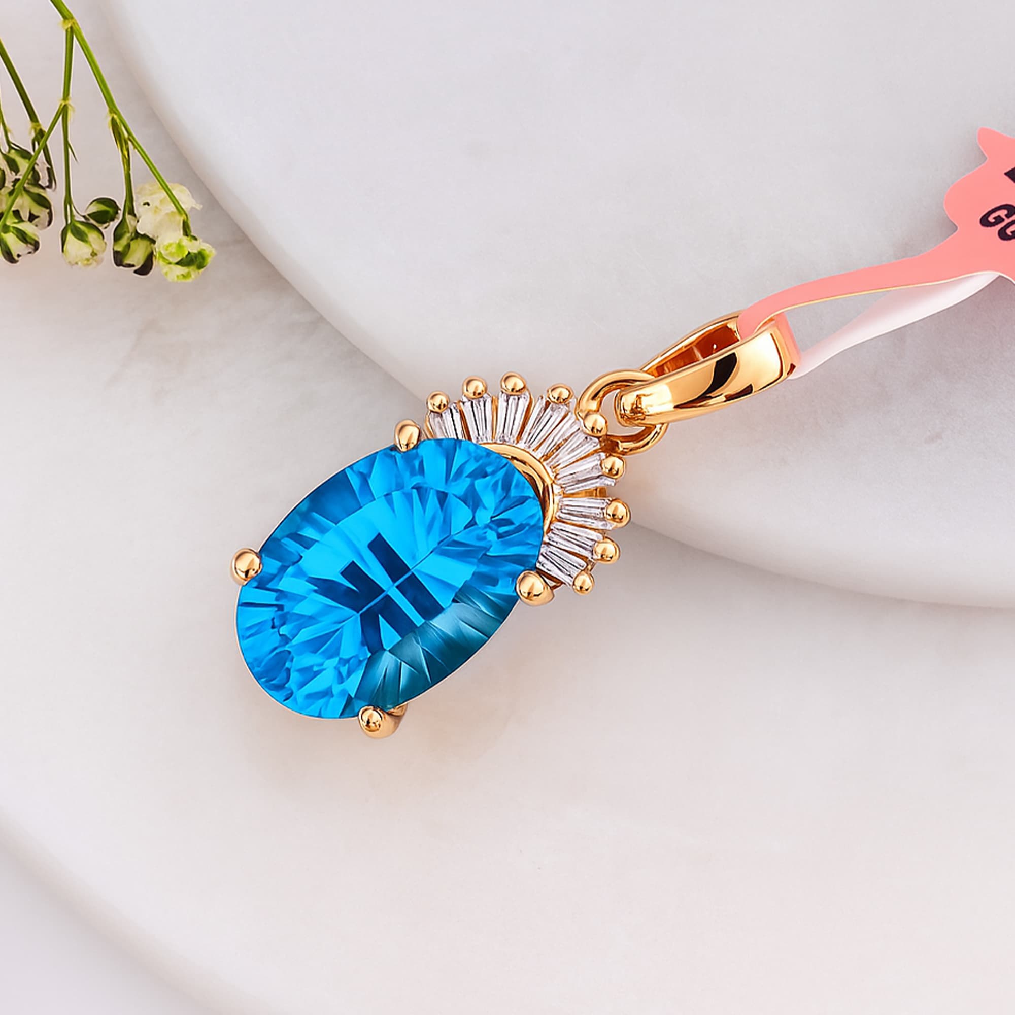 Ocean Radiance Blue Topaz Pendant