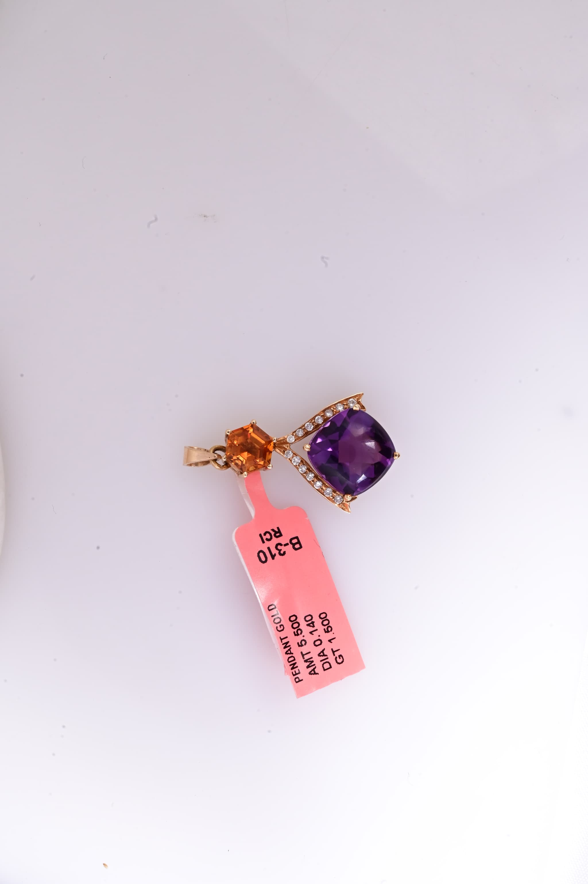 Twilight Harmony Amethyst, Citrine & Diamond Pendant