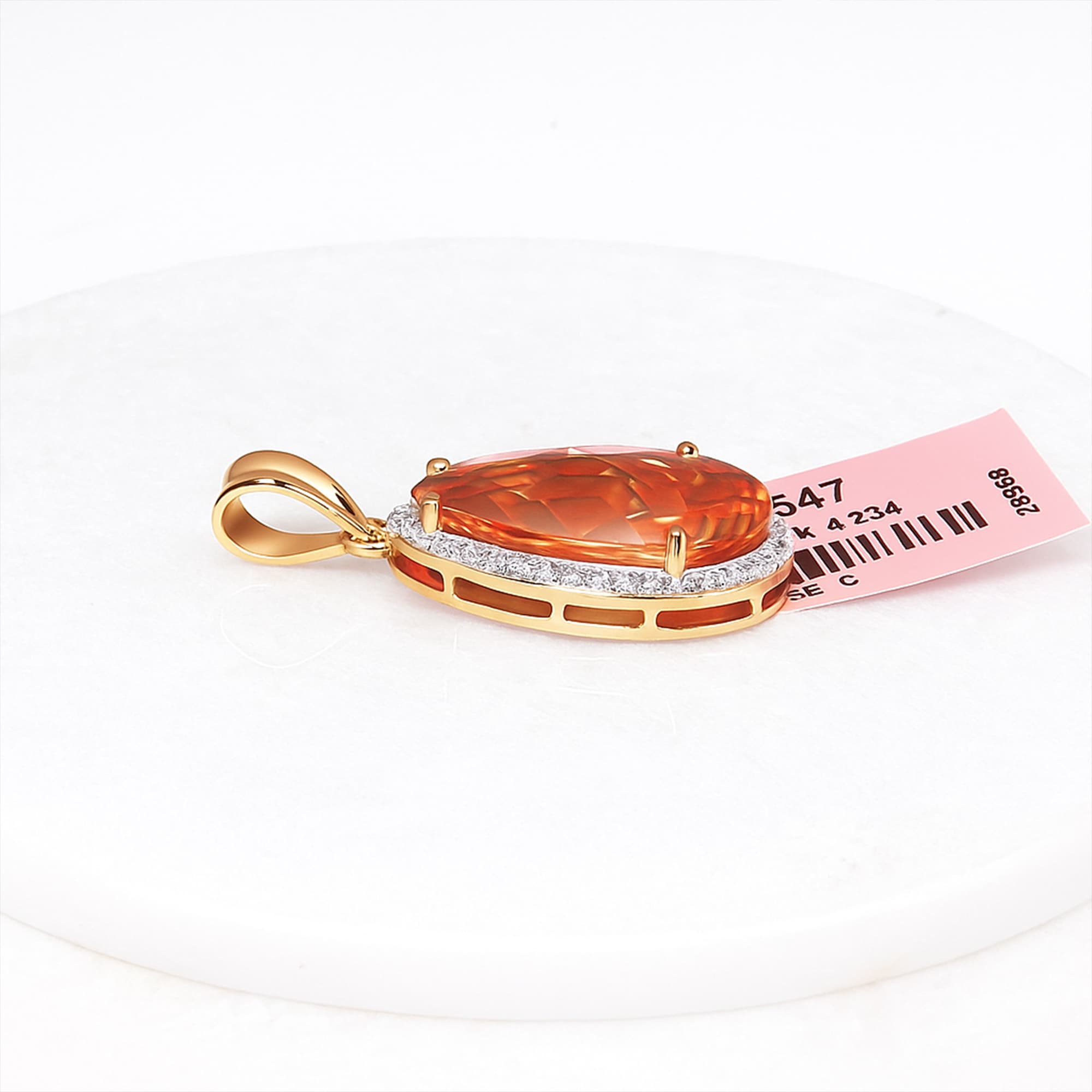 Golden Glow Citrine Halo Pendant