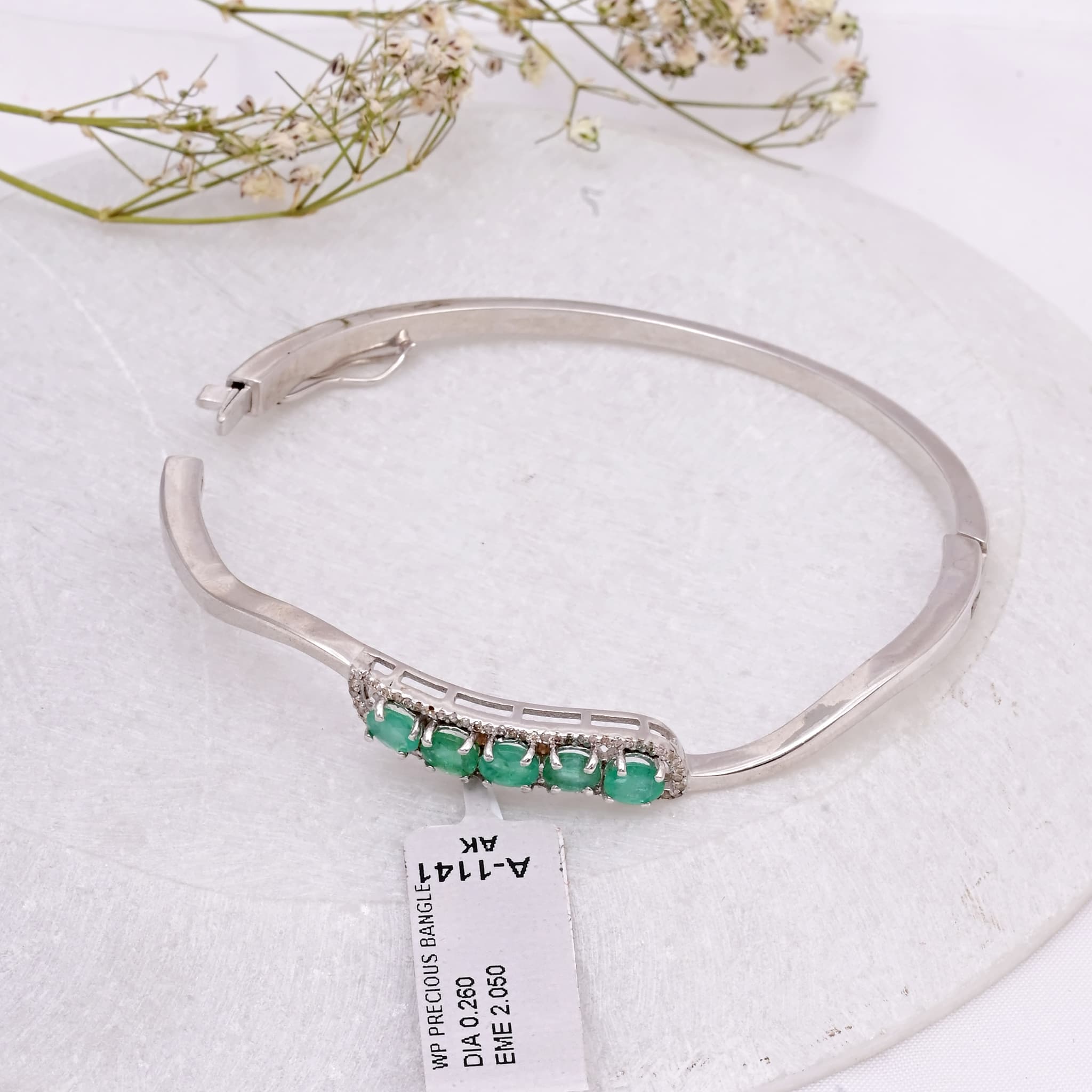 Emerald Grace Diamond Bangle