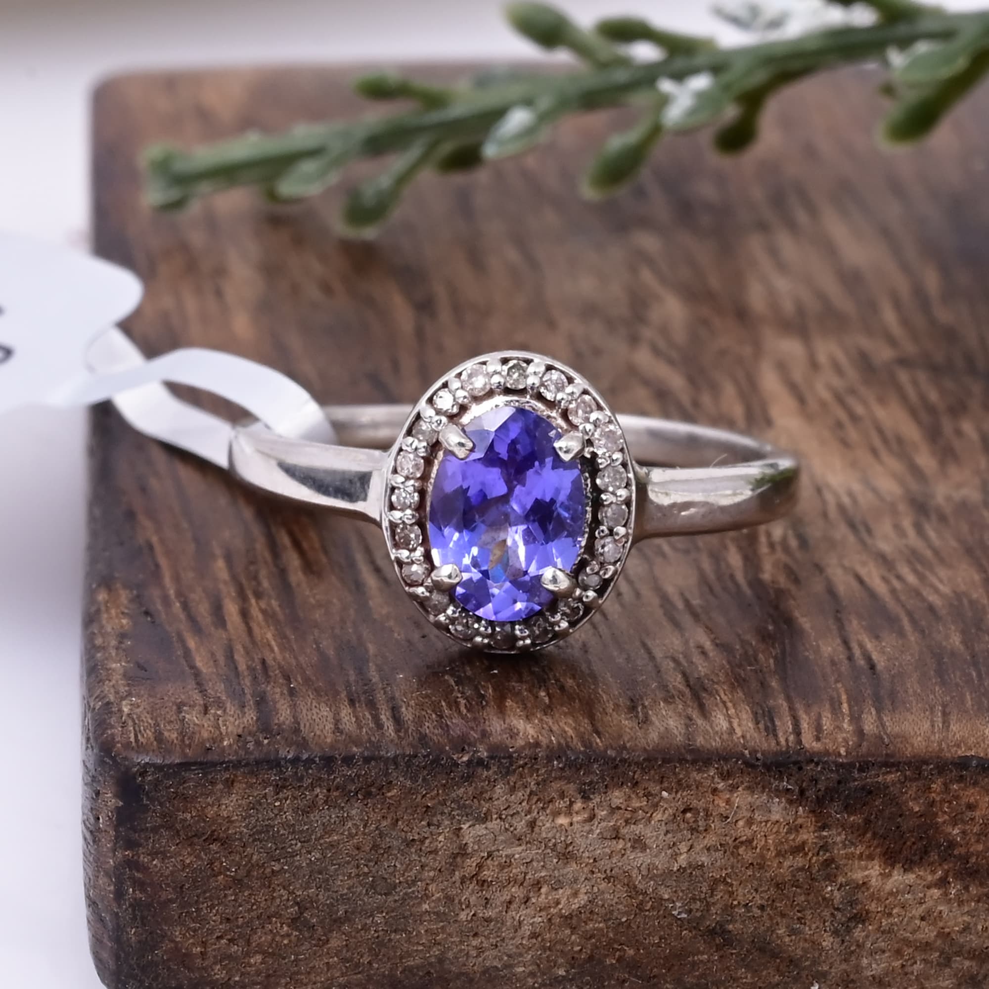 Royal Aura Tanzanite Halo Ring