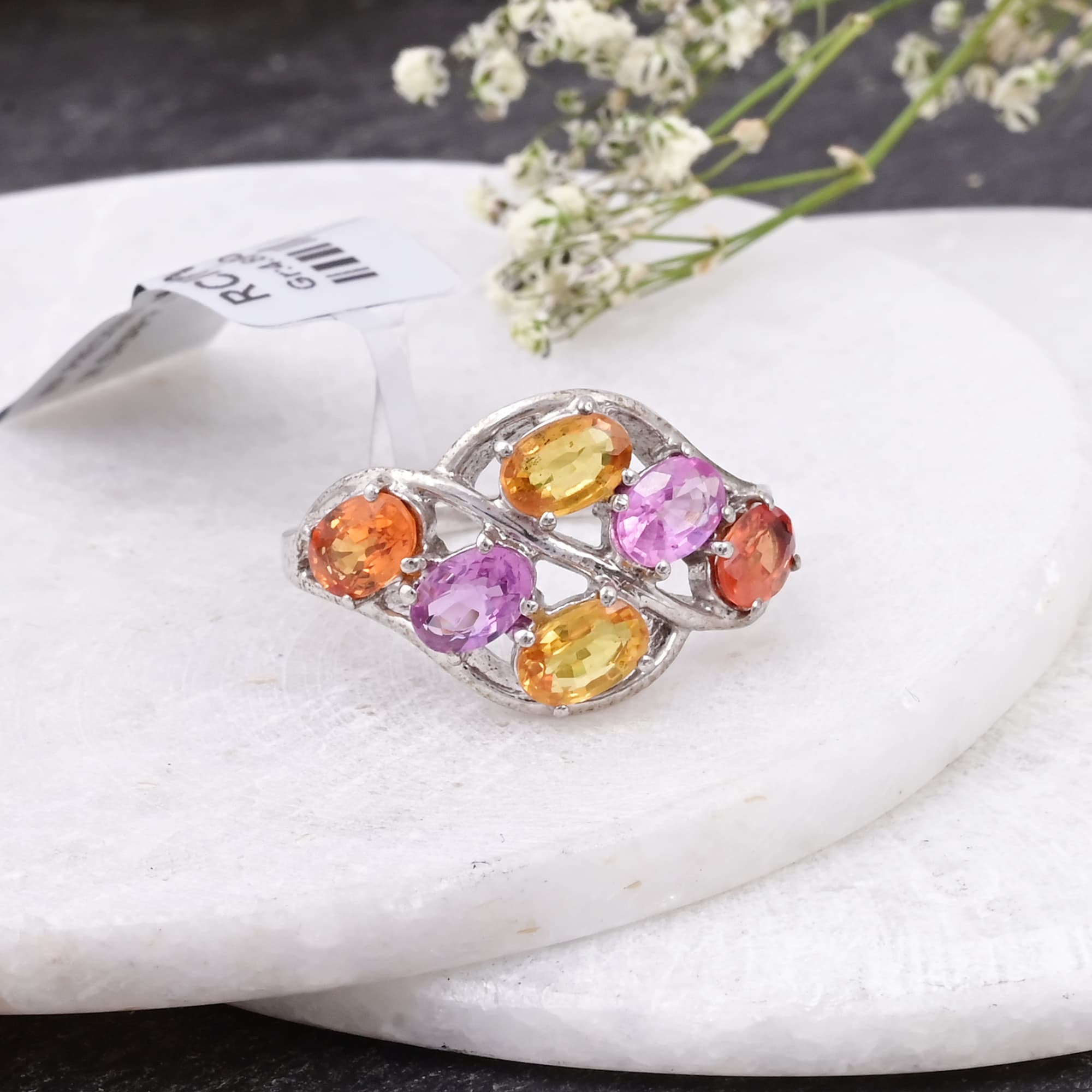 Sunset Bloom Sapphire Ring