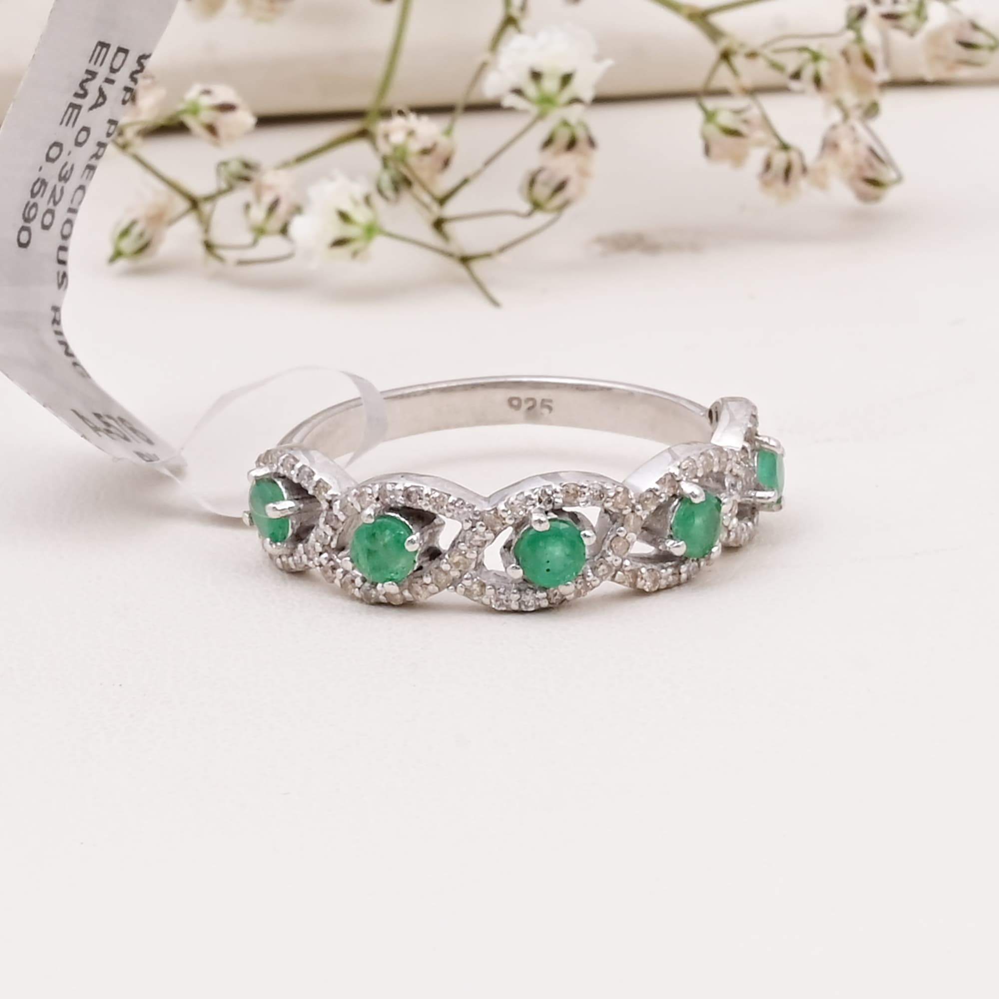 Emerald Infinity Halo Ring