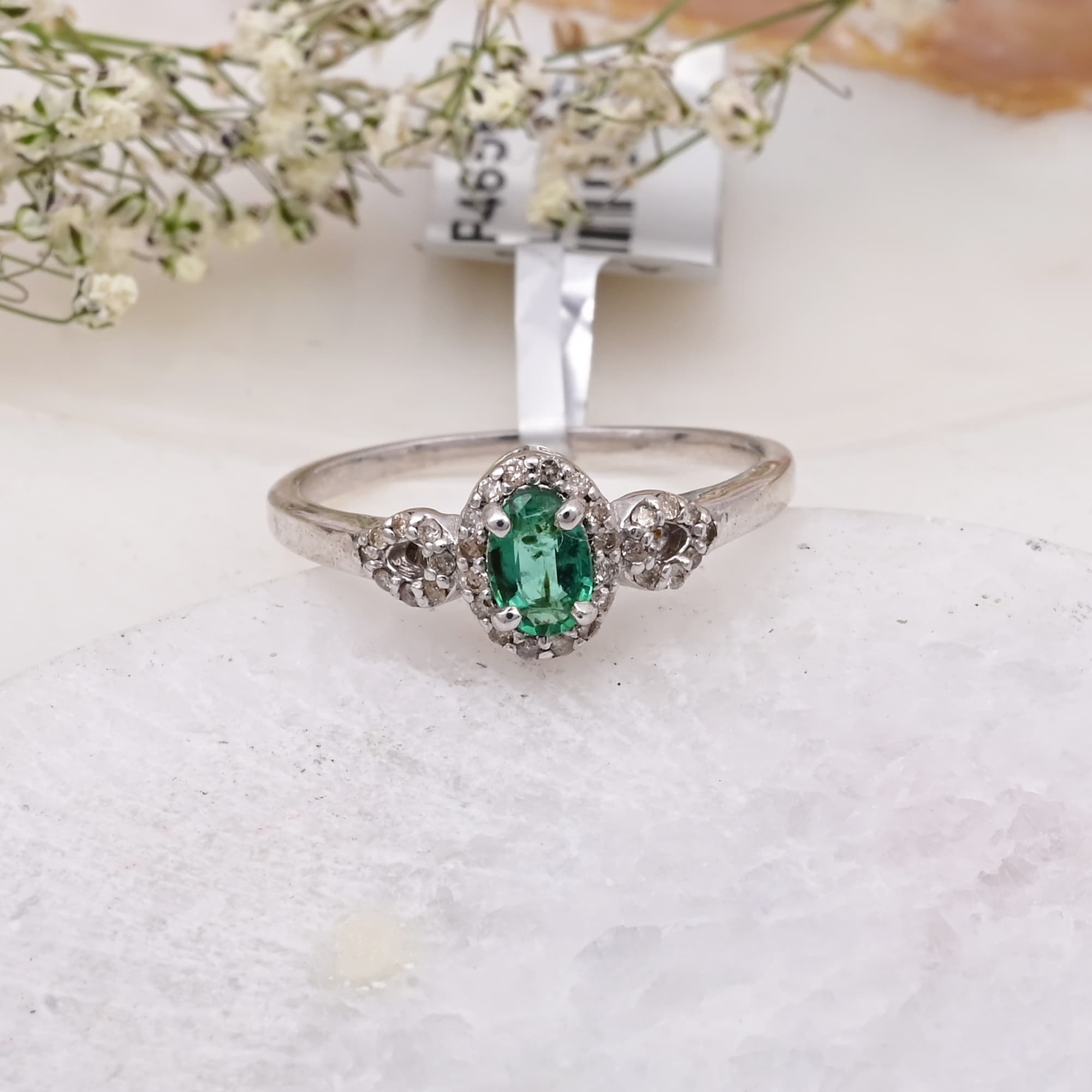 Emerald Halo Whisper Ring