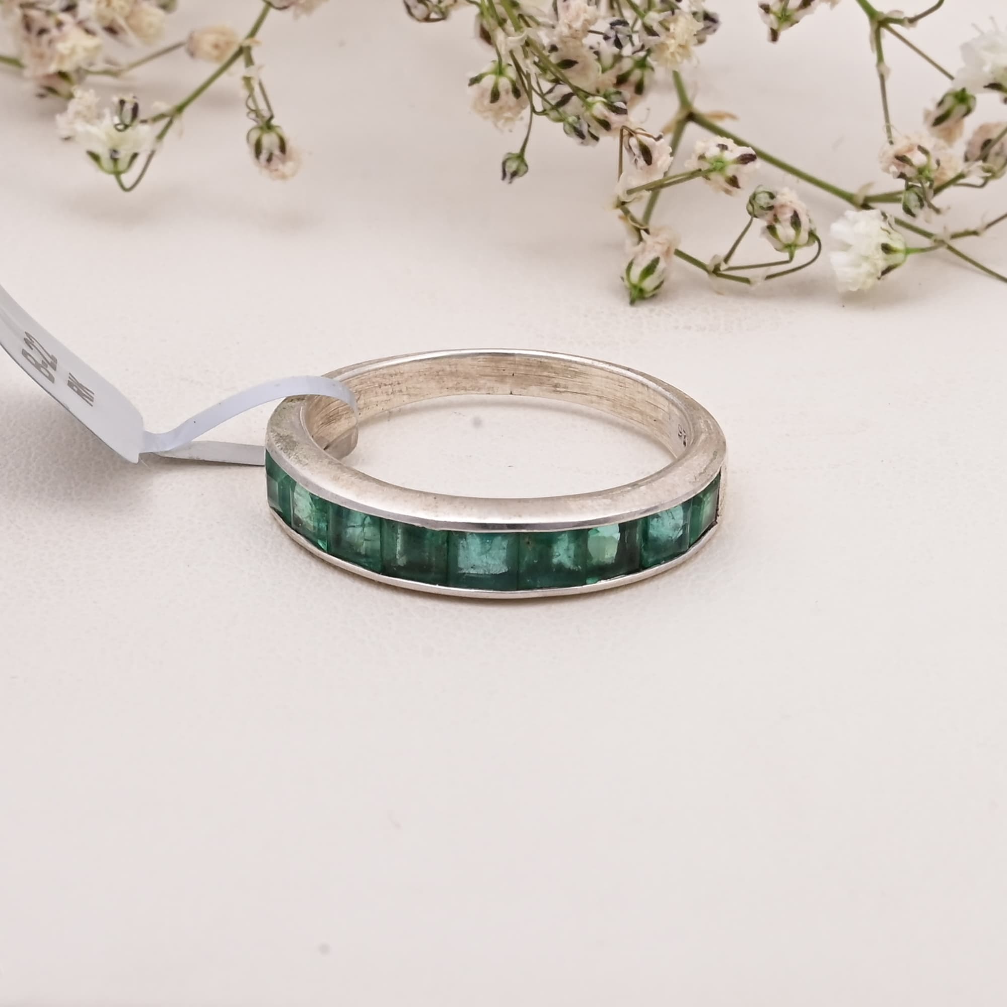 Emerald Channel Band Ring