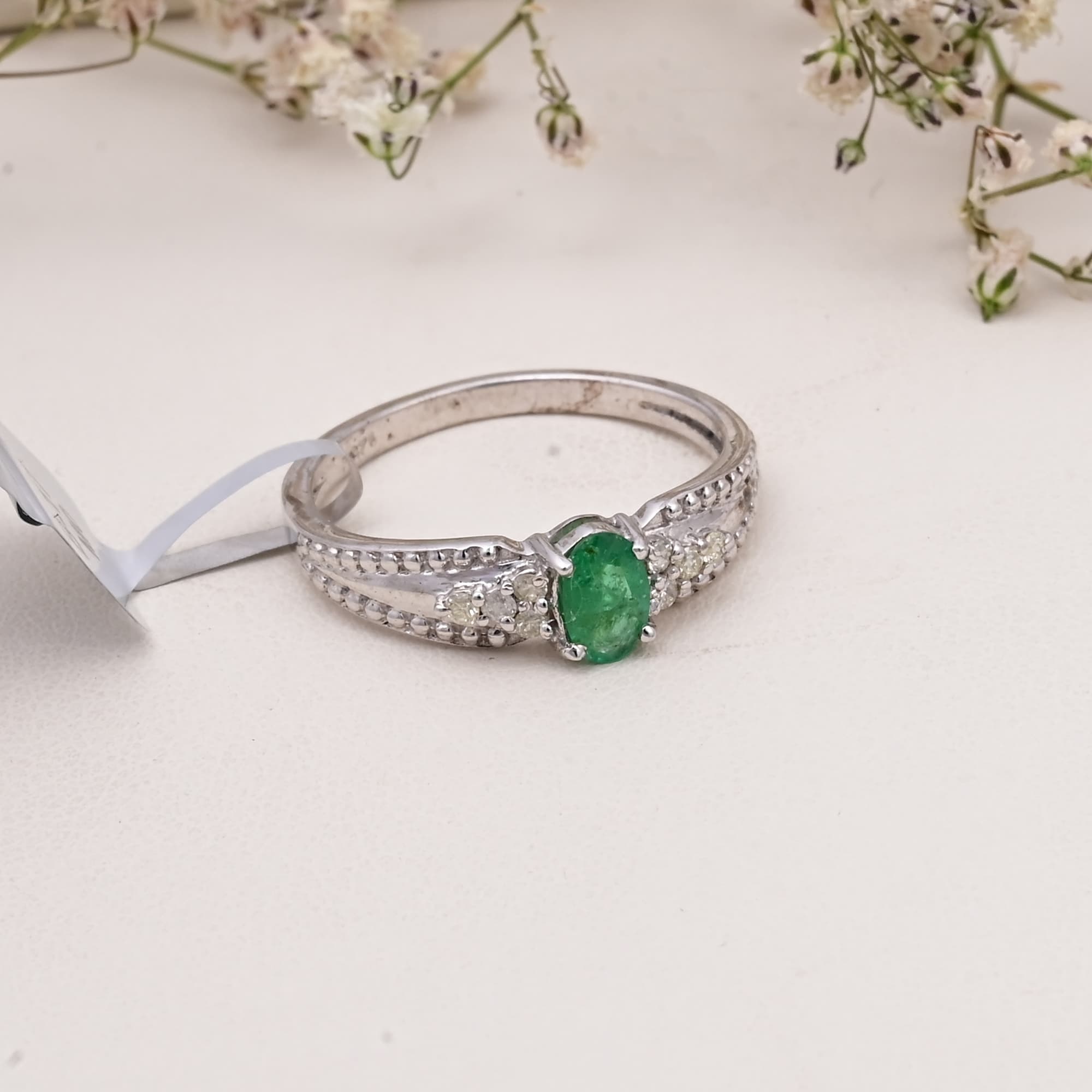 Emerald Halo Grace Ring