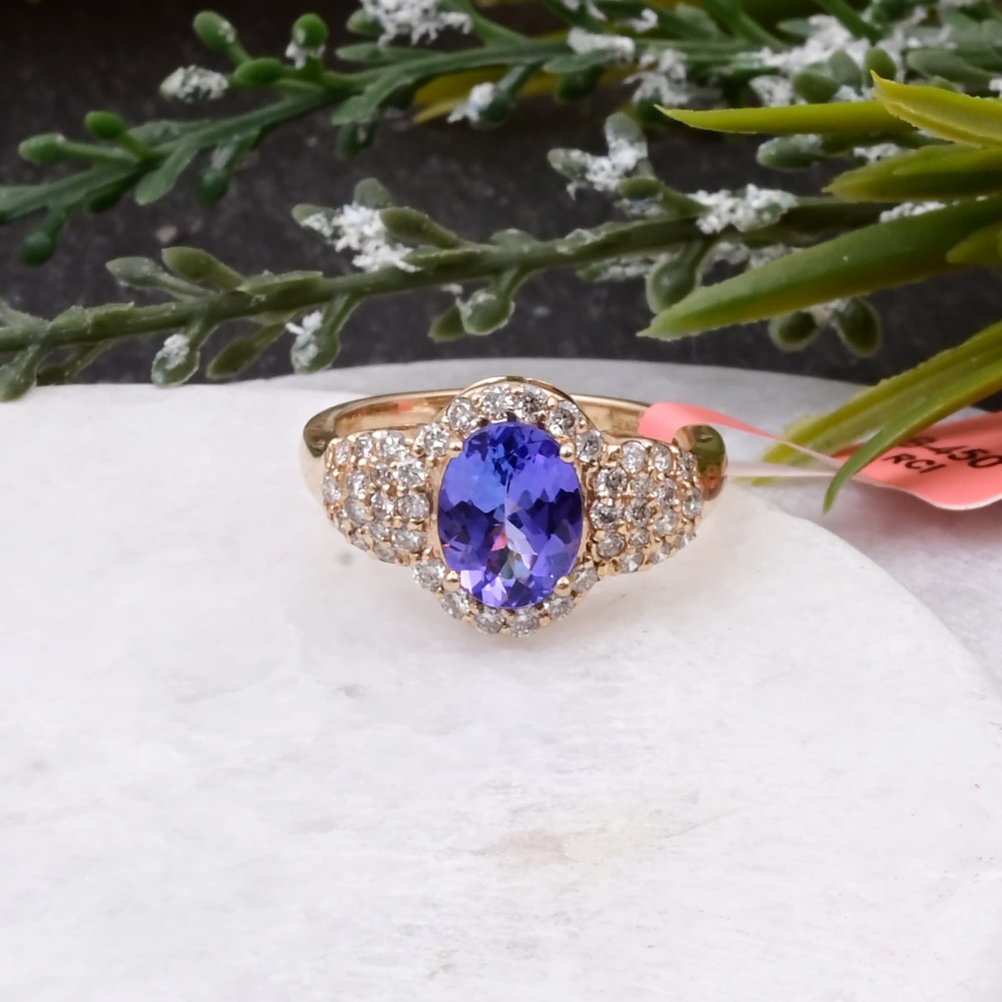 Royal Tanzanite Halo Ring