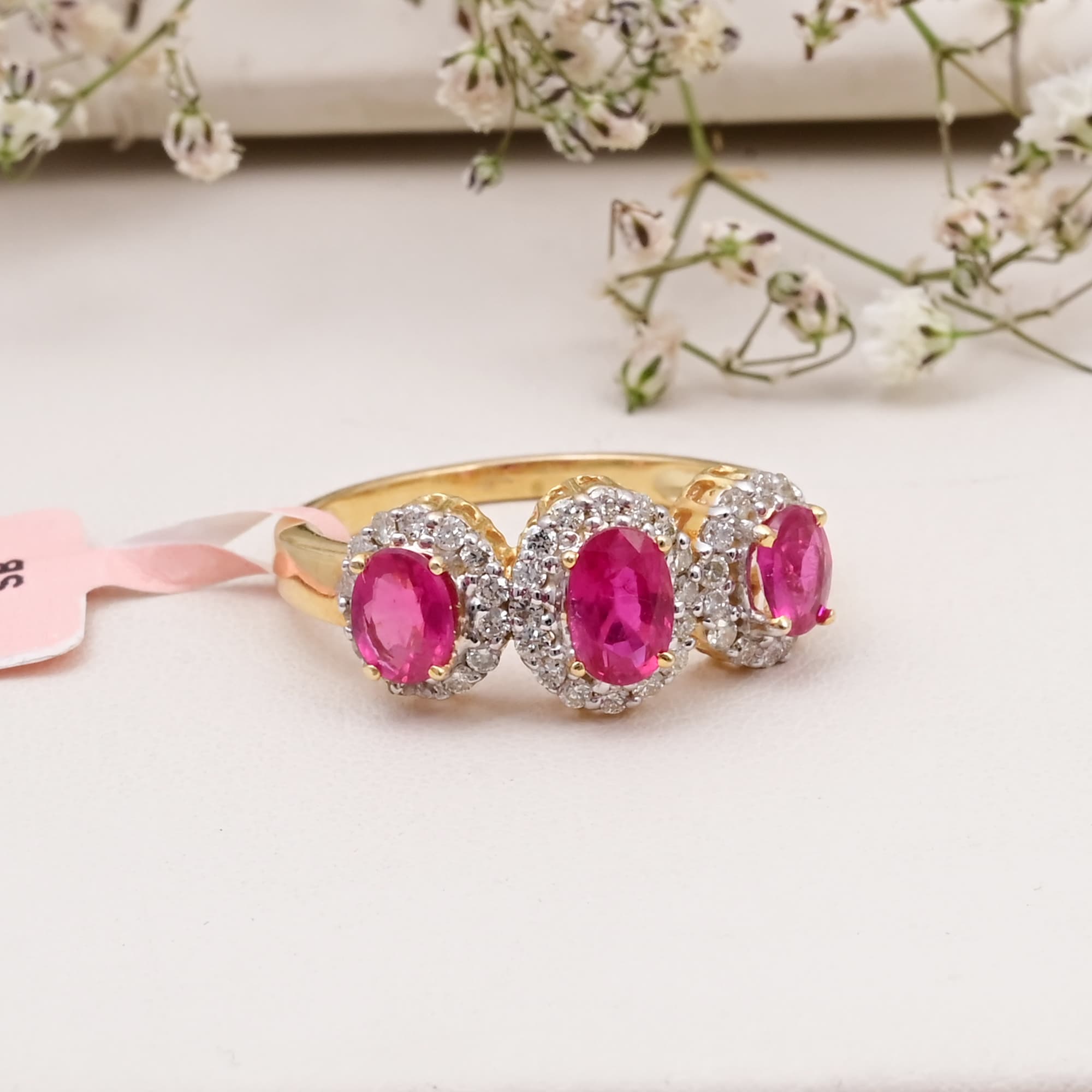 Crimson Elegance Ruby Diamond Ring