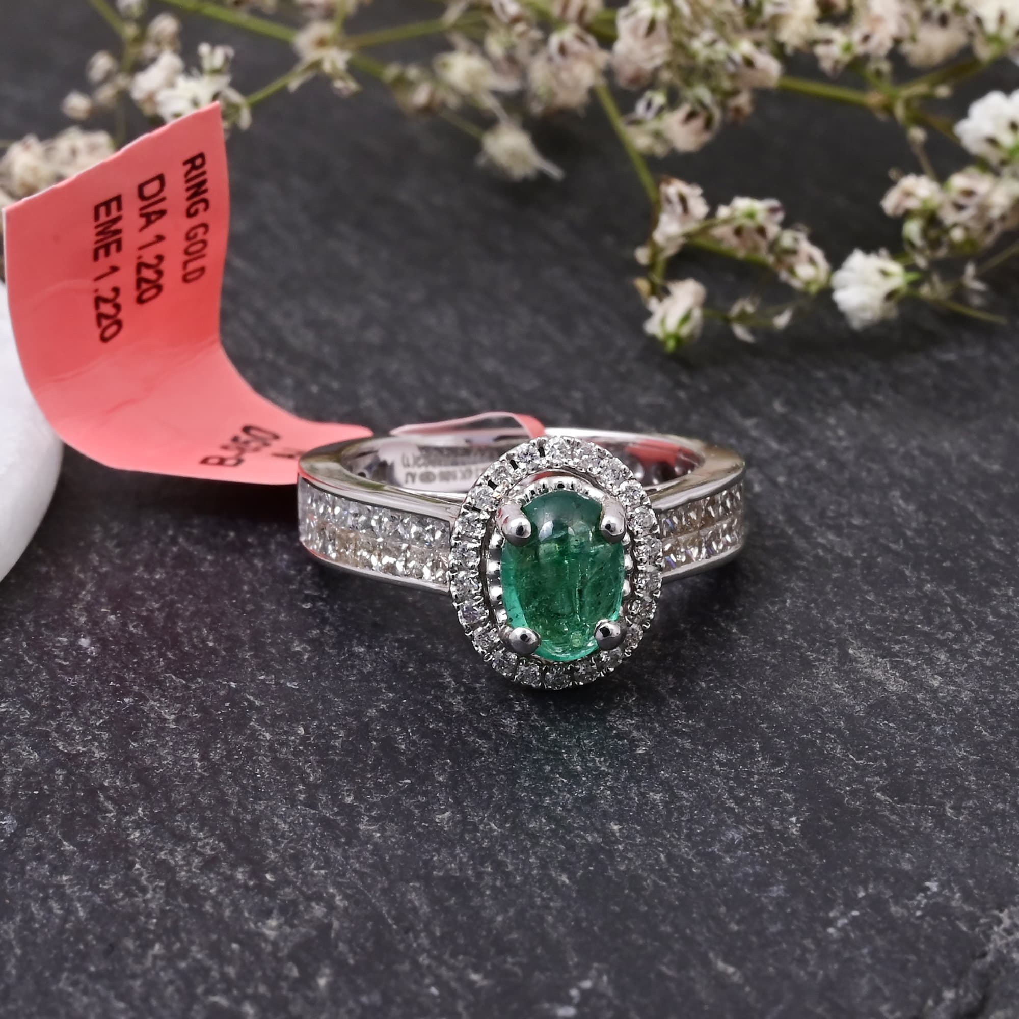 Regal Emerald Halo Ring