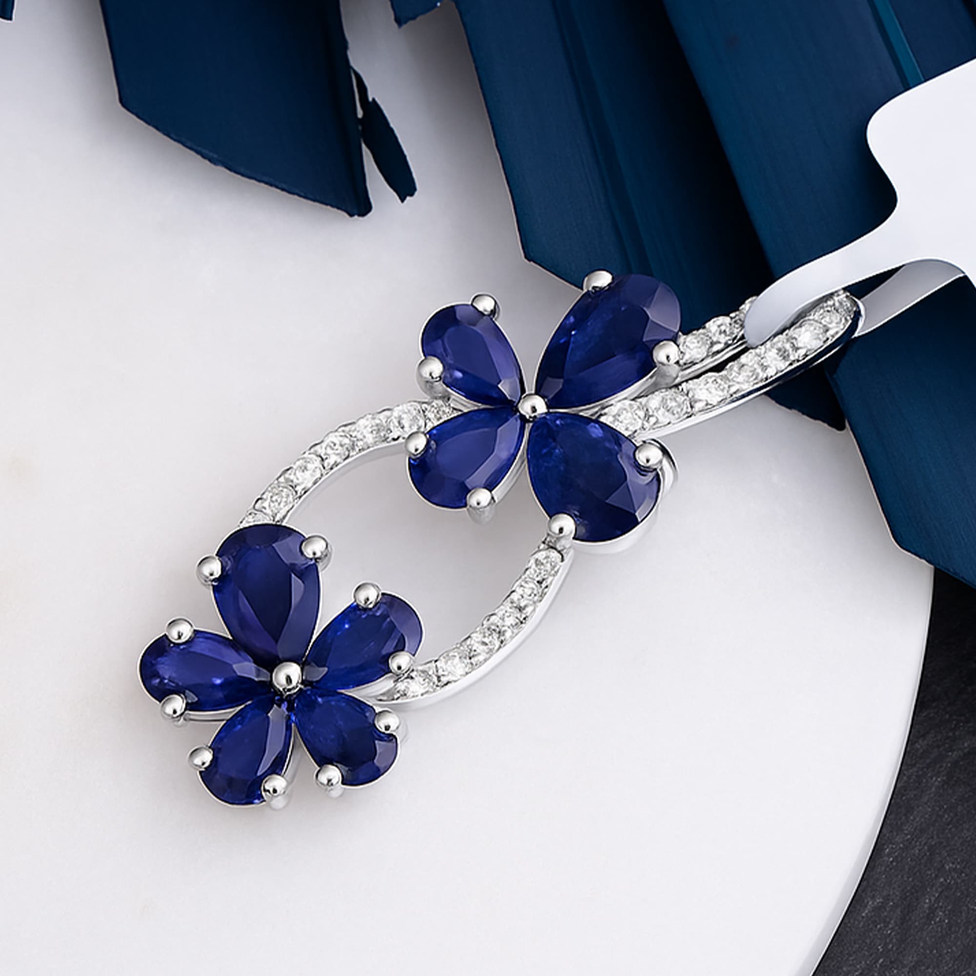 Sapphire Butterfly Pendant